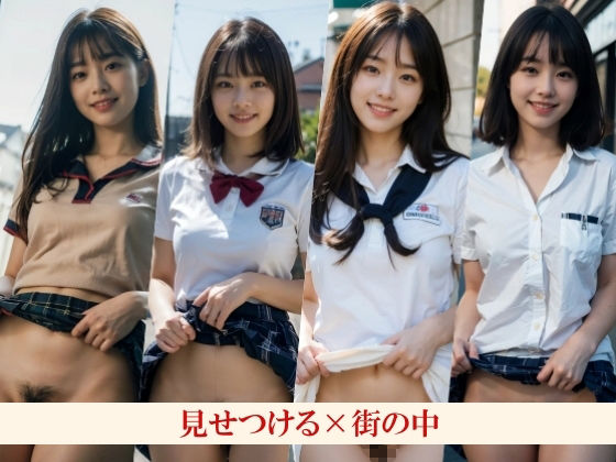 見せてくれるノーパン彼女〜可愛い彼女がスカートめくったらノーパンで陰毛〜学校でも外でも電車でも！ サンプル6ページ目