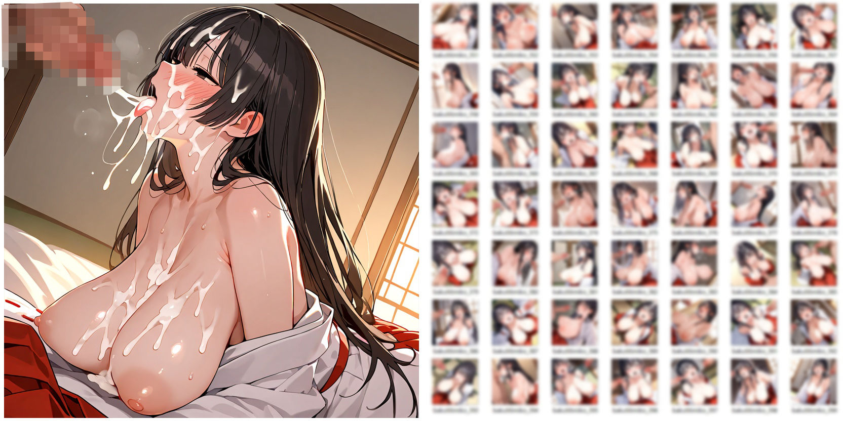 爆乳垂れ乳巫女さんに気持ちいいことしてもらうだけのCG集 サンプル8ページ目