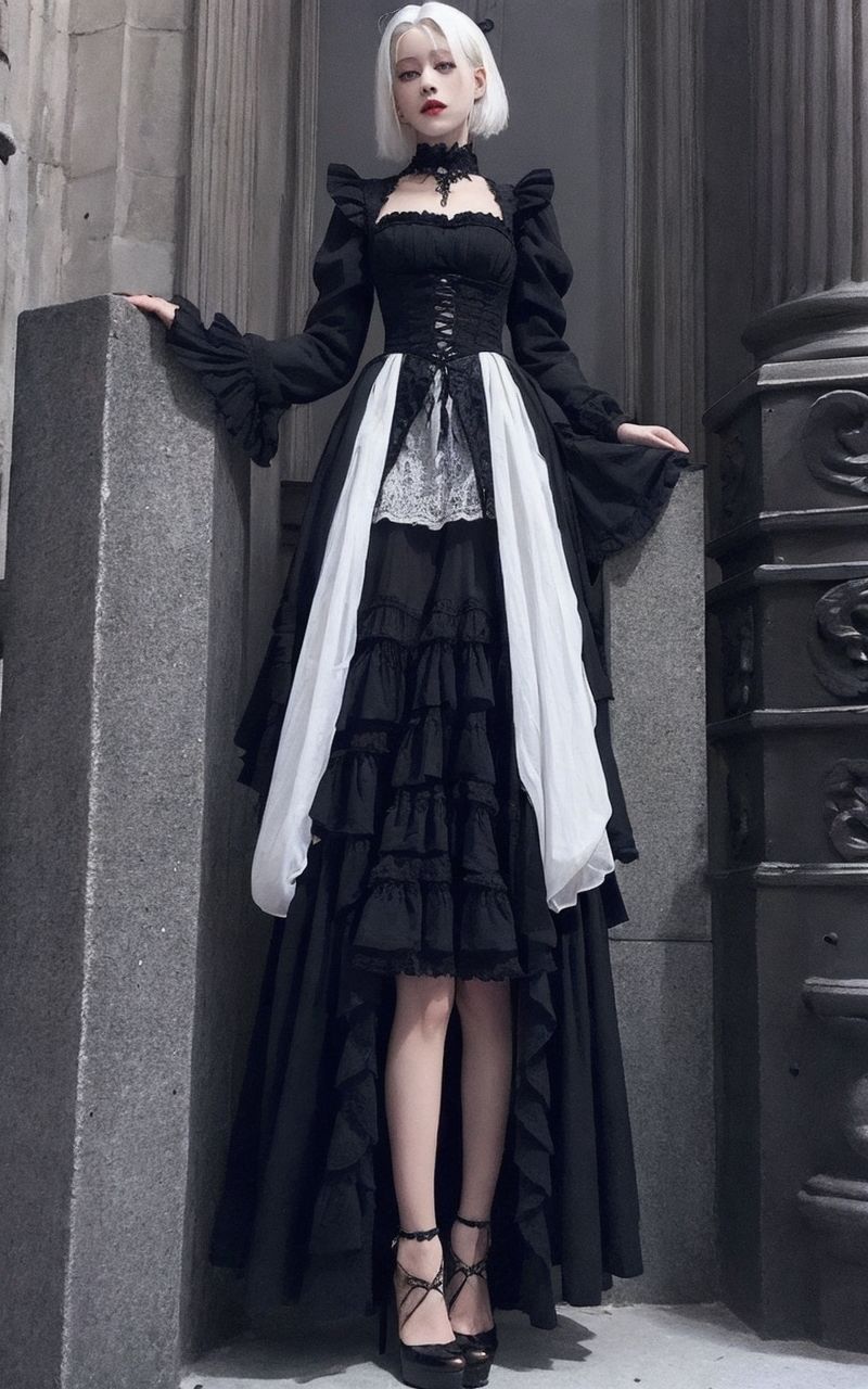 AI美女写真集┃黒スカートの美女 サンプル1ページ目
