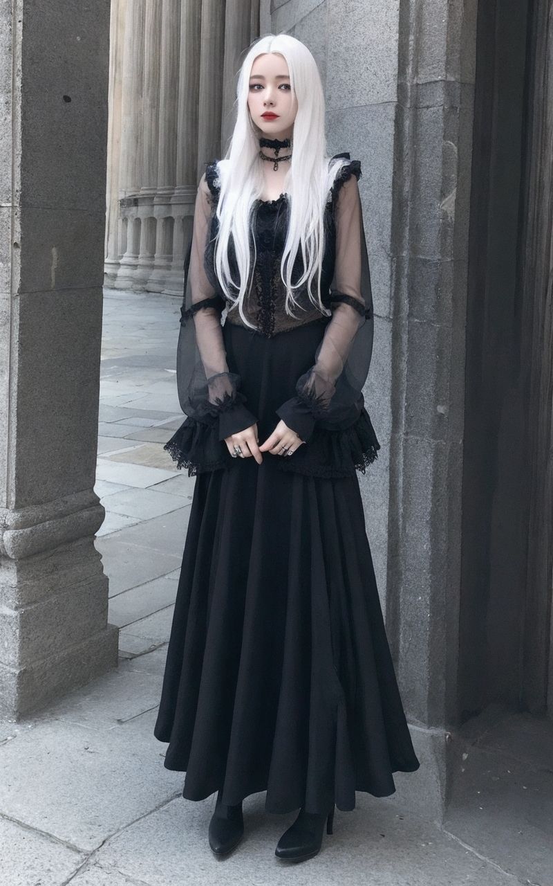 AI美女写真集┃黒スカートの美女 サンプル6ページ目