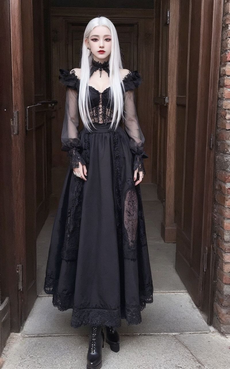 AI美女写真集┃黒スカートの美女 サンプル7ページ目