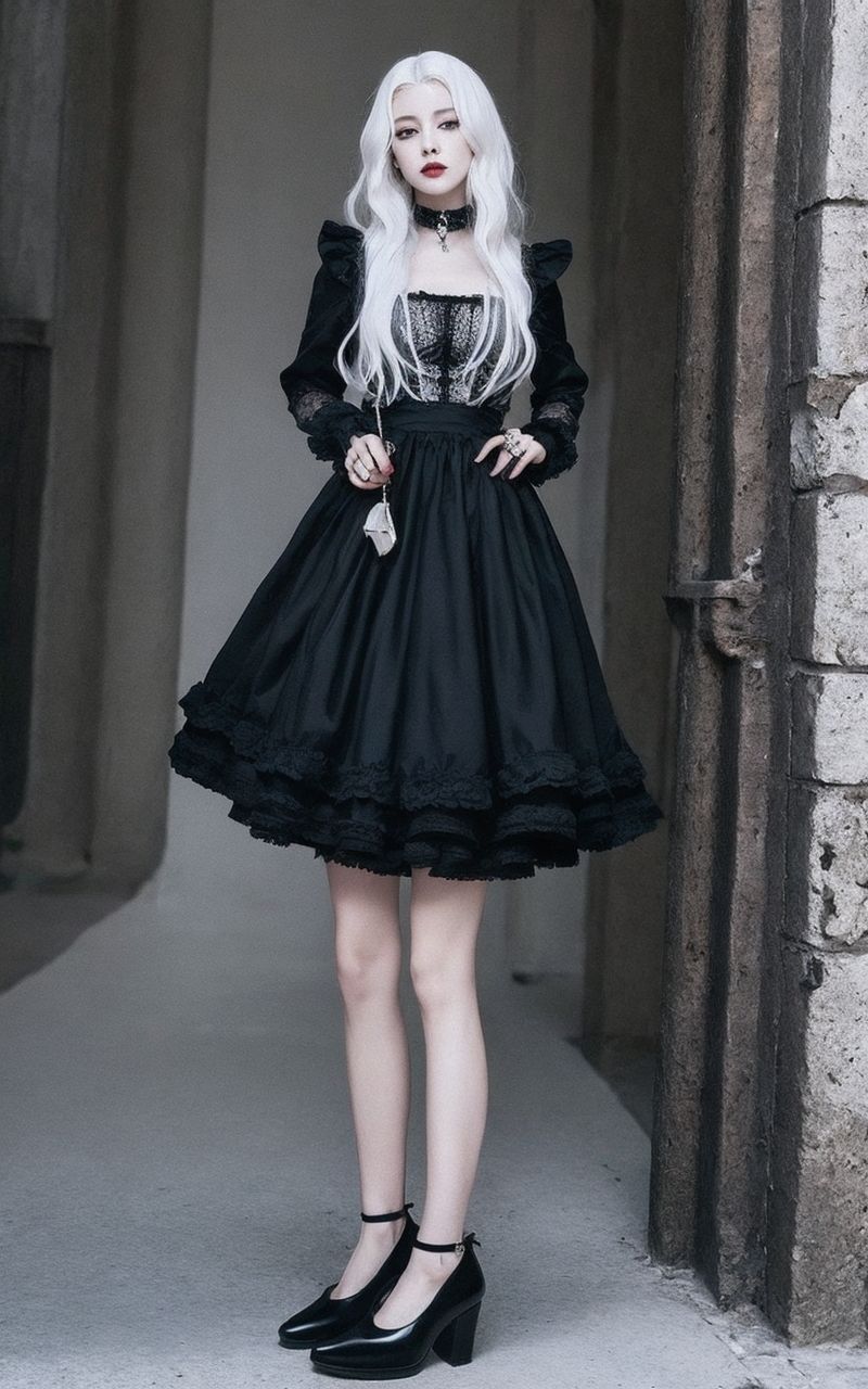 AI美女写真集┃黒スカートの美女 サンプル9ページ目