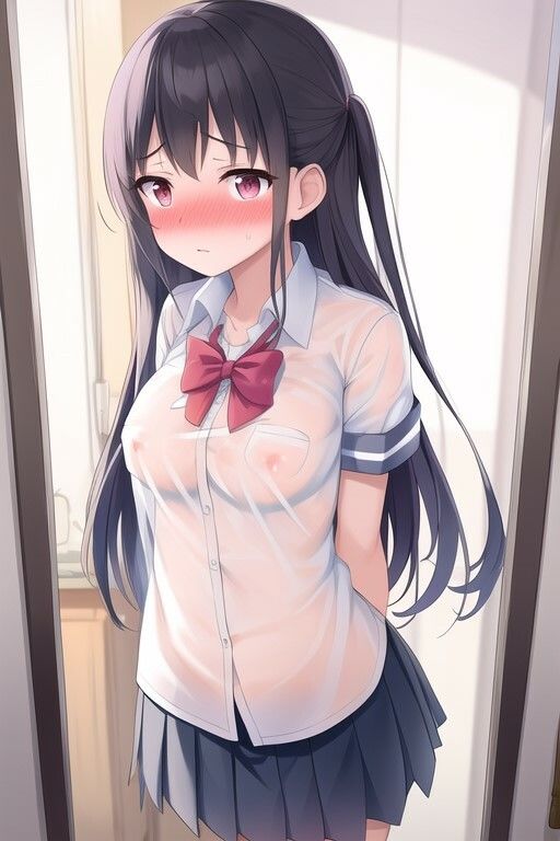 透け透けの制服を着せられて恥ずかしがっているJK サンプル4ページ目
