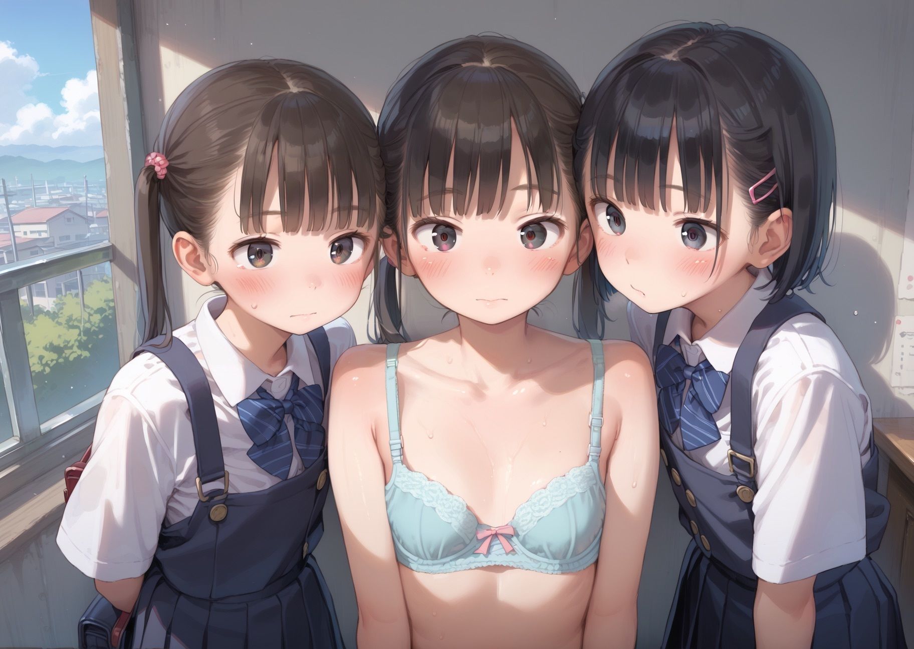 寝取られ三姉妹 学園ロリハーレム 生意気妹に種付セックス つるぺたおっぱいに魅了されて中出しが止まらない！ サンプル1ページ目