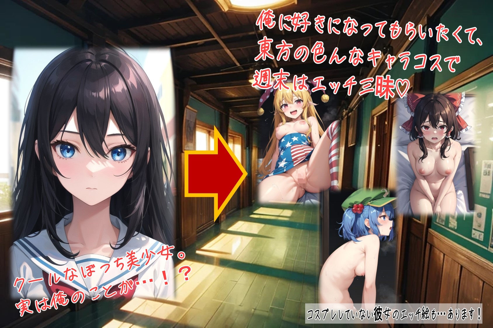 クラスのぼっち女子を助けたら〜クール系なカノジョと東〇Projectでコスプレイ？〜 サンプル2ページ目