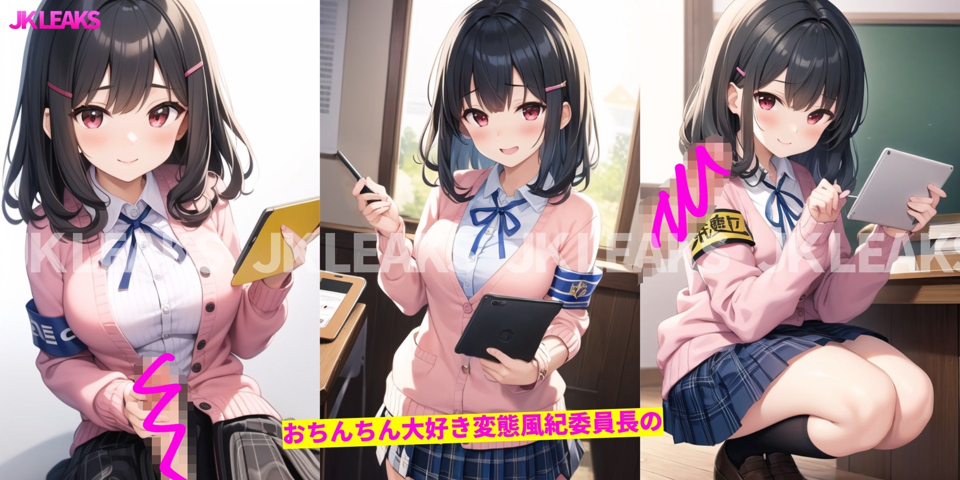 JKLEAKS 31 風紀委員長のおちんちんチェック編 -【包茎ちんぽ皮むきアニメ付】 サンプル1ページ目