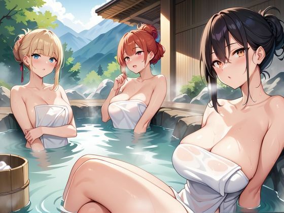 爆乳女子とハーレム温泉旅行 サンプル2ページ目