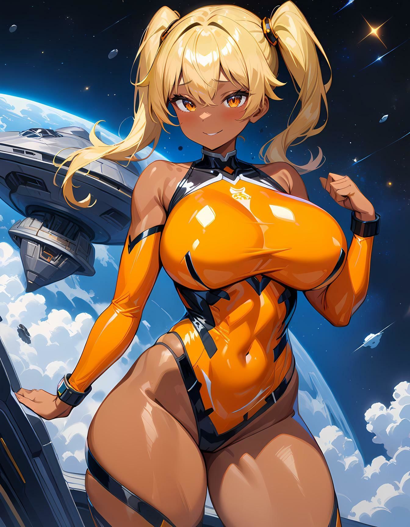 褐色ボディスーツイラスト集 サンプル1ページ目