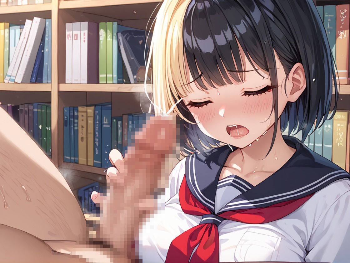 見られちゃう？図書室で中出しデート サンプル5ページ目