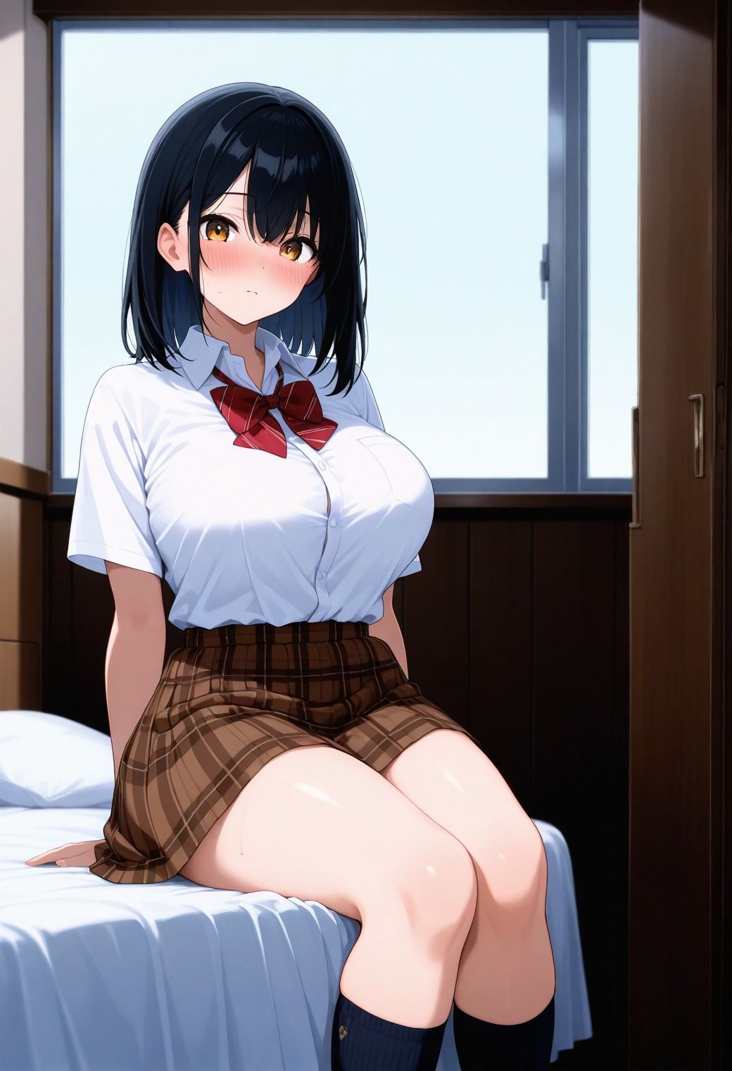 清楚で爆乳女子校生の彼女を種付け孕ませ サンプル1ページ目