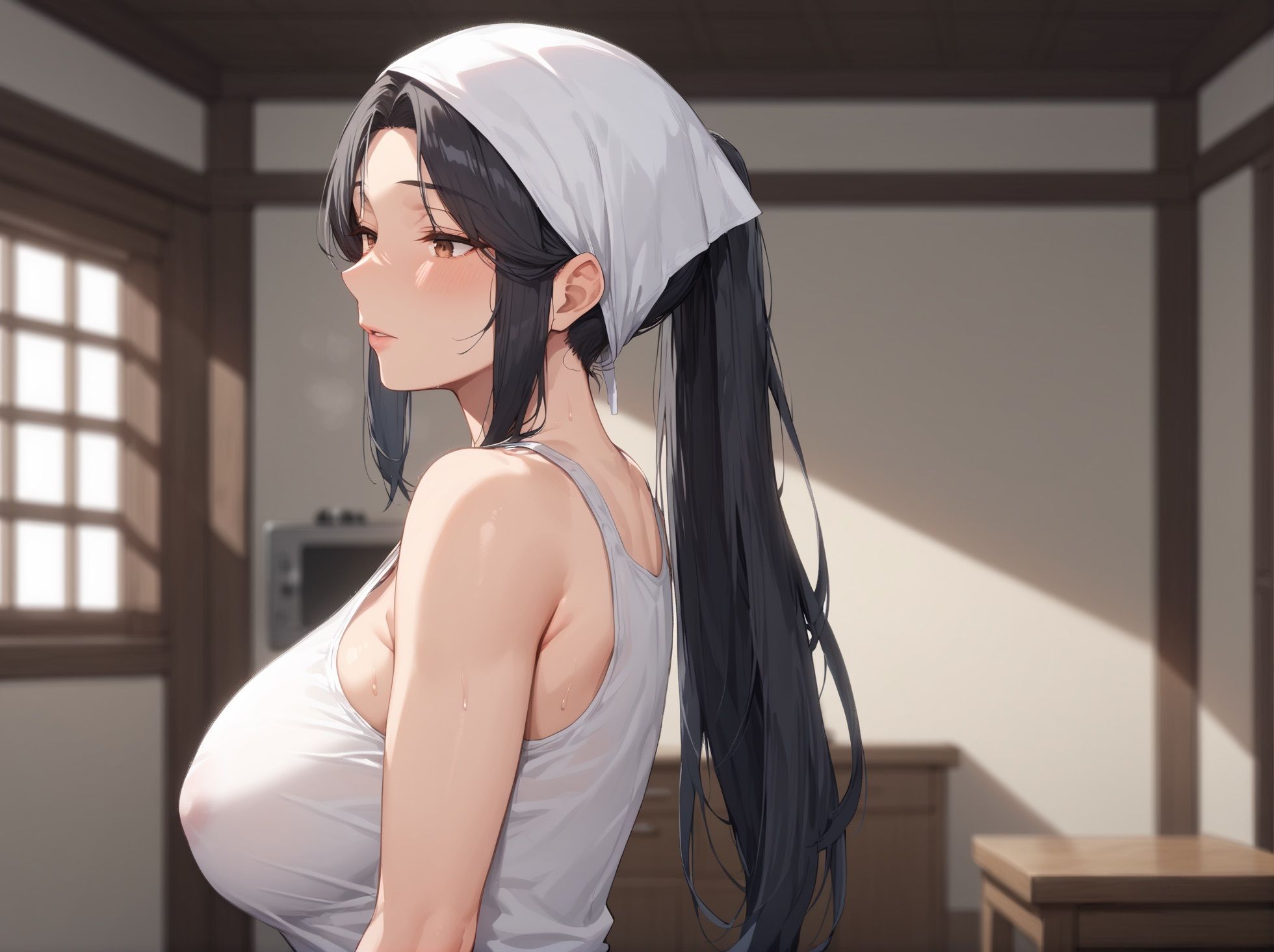 【母親メス堕ち孕ませ】家政婦になった友達のお母さんをメス堕ちするまで孕ませてみた 爆乳ムチムチ種付セックスで連続射精！ サンプル1ページ目