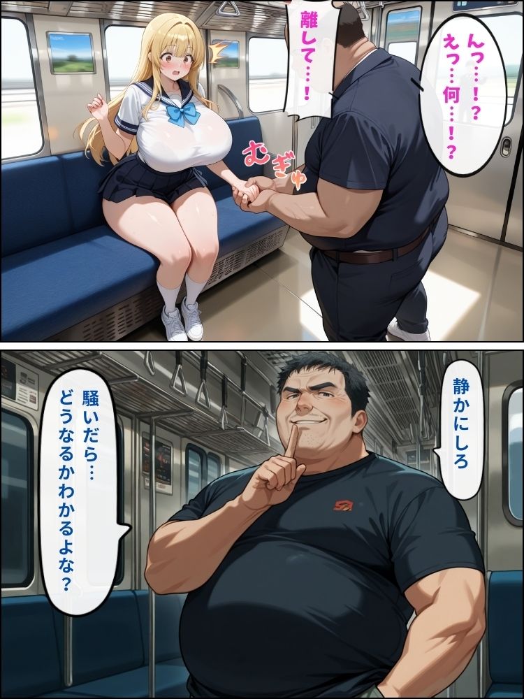 ムチムチ女子校生が終電車両でロープで縛られ調教される話【セリフ付き】 サンプル2ページ目