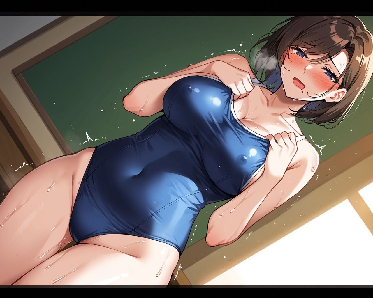 娘の制服を着て誘惑してくる爆乳人妻を孕ませ計画 サンプル5ページ目