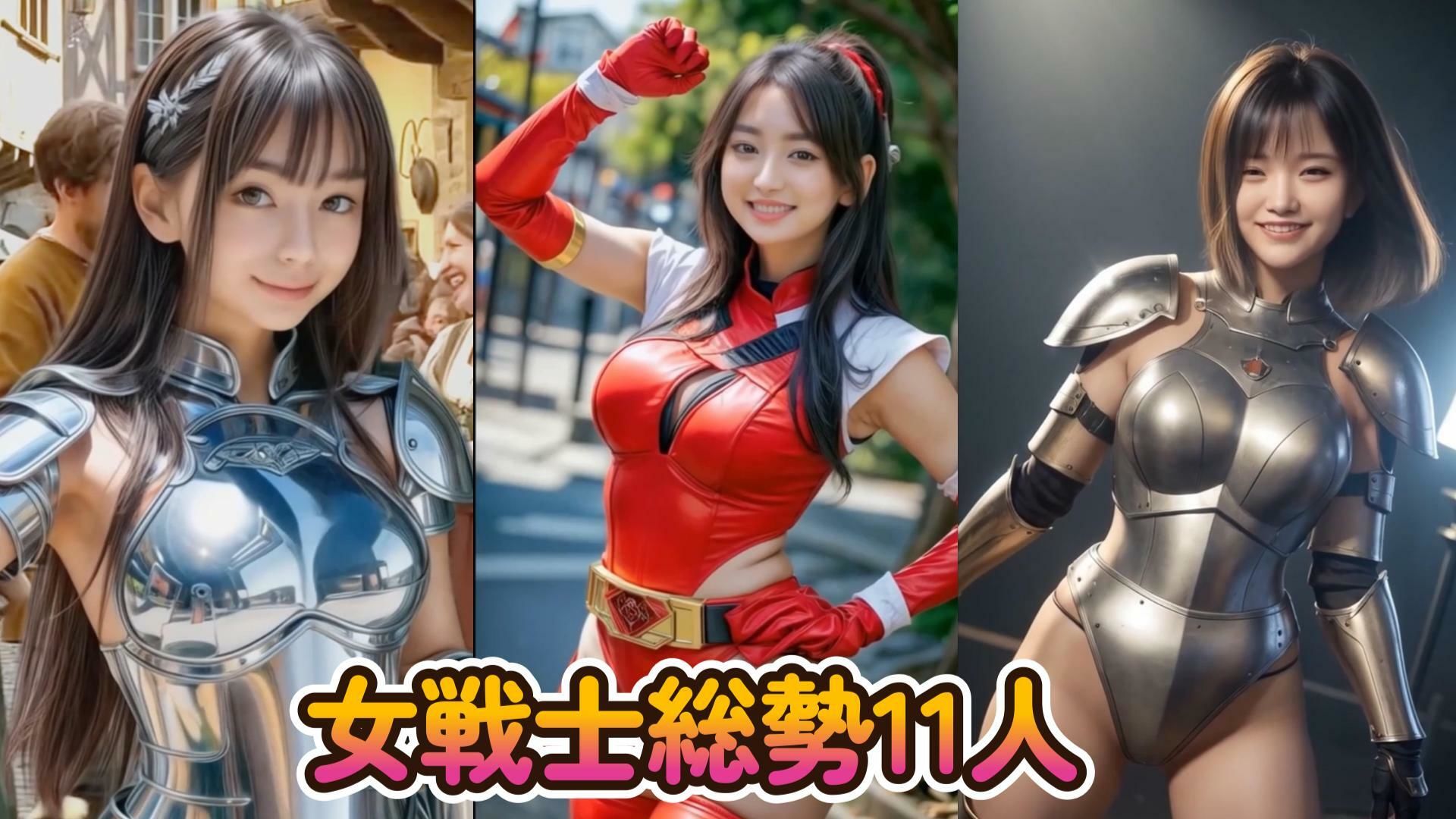 【動画】女戦士  総勢11名  コスチュームが徐々に破壊されていく動画 サンプル2ページ目