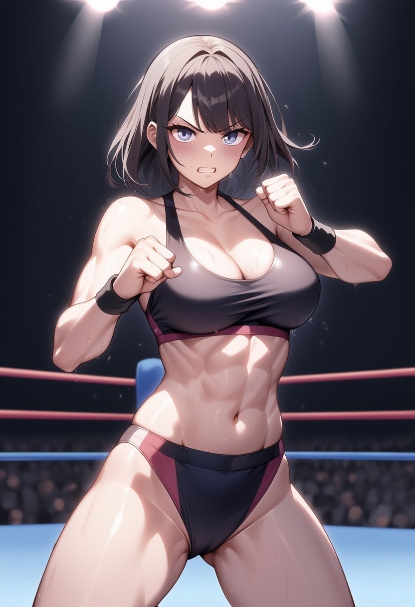 女子プロレス美少女AIイラストコレクション1 立ち絵編 サンプル4ページ目