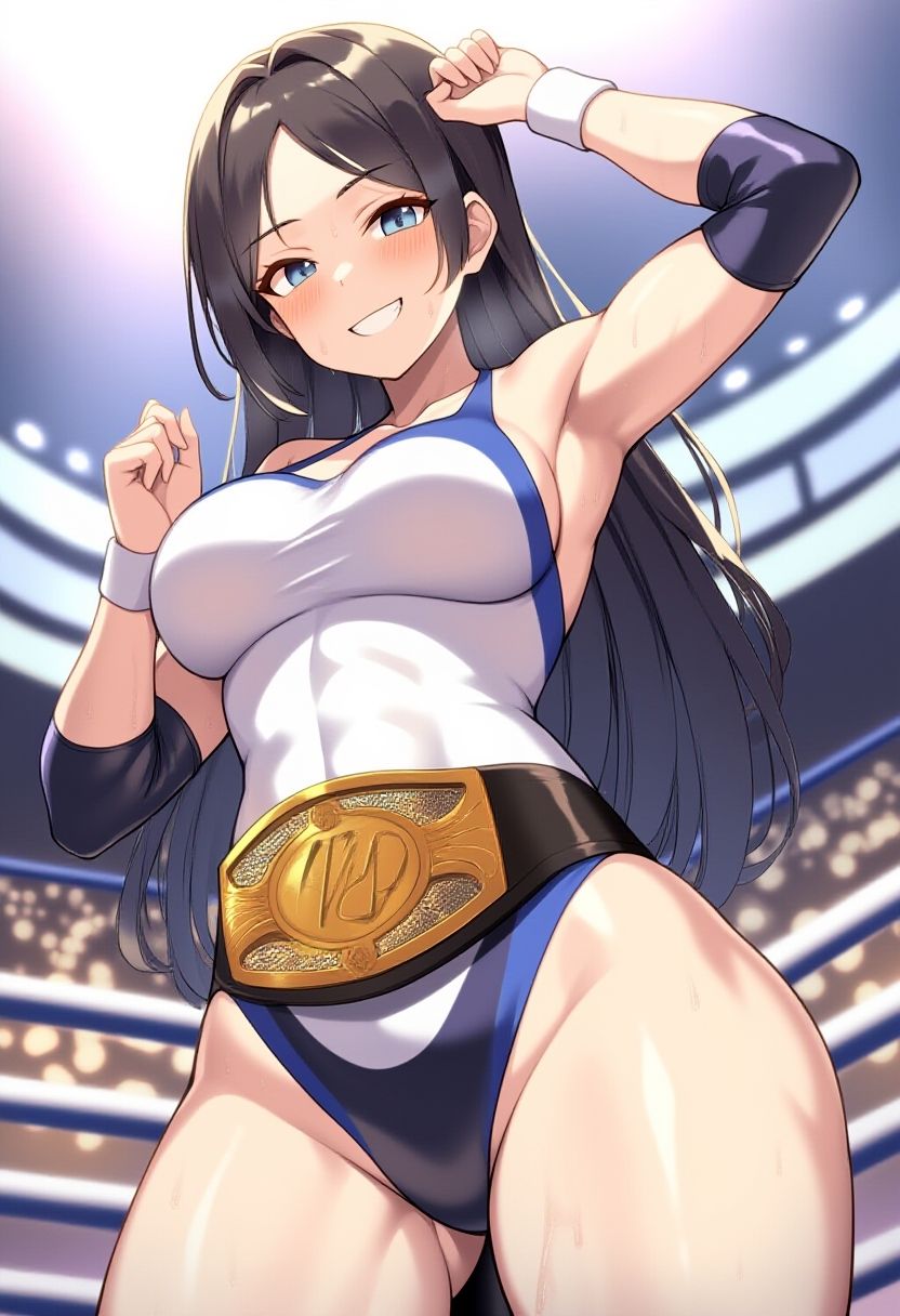 女子プロレス美少女AIイラストコレクション2 勝利ポーズ編 サンプル2ページ目