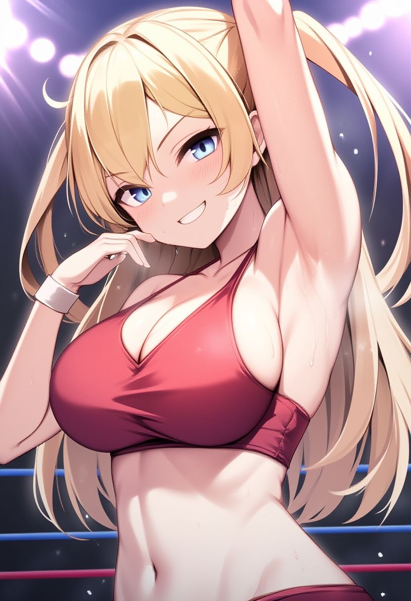 女子プロレス美少女AIイラストコレクション2 勝利ポーズ編 サンプル4ページ目