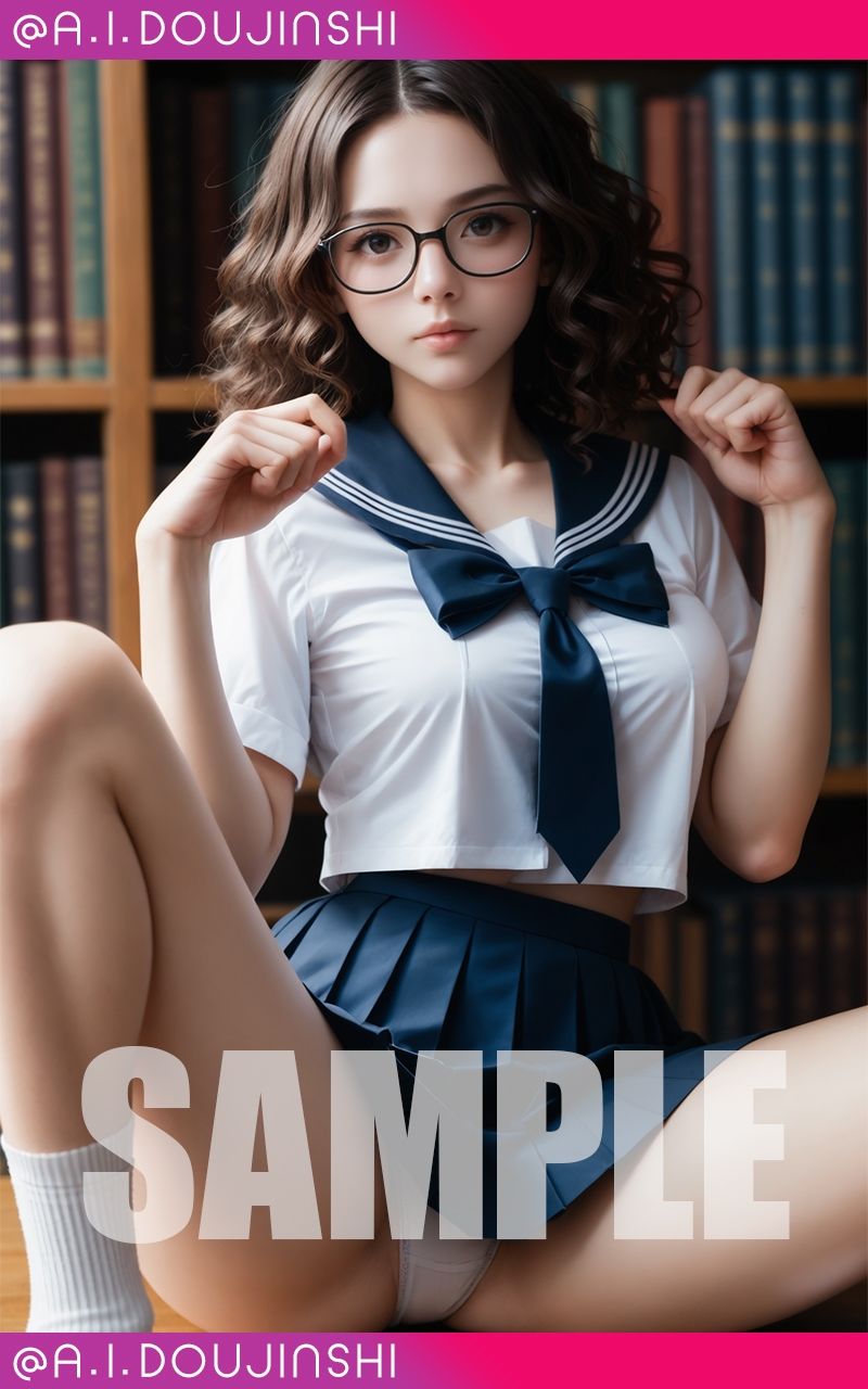 図書館で出逢った彼女は、秘密を抱えた爆乳美少女@AI同人誌vol.096 サンプル3ページ目