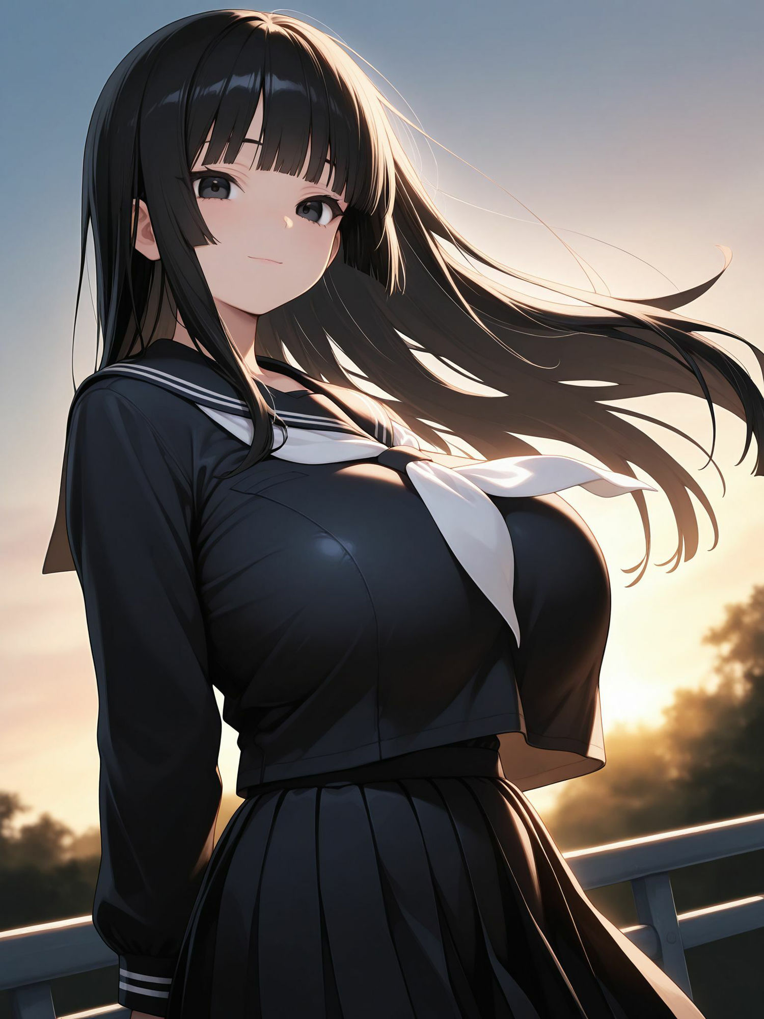 巨乳制服少女イラスト集2 サンプル1ページ目