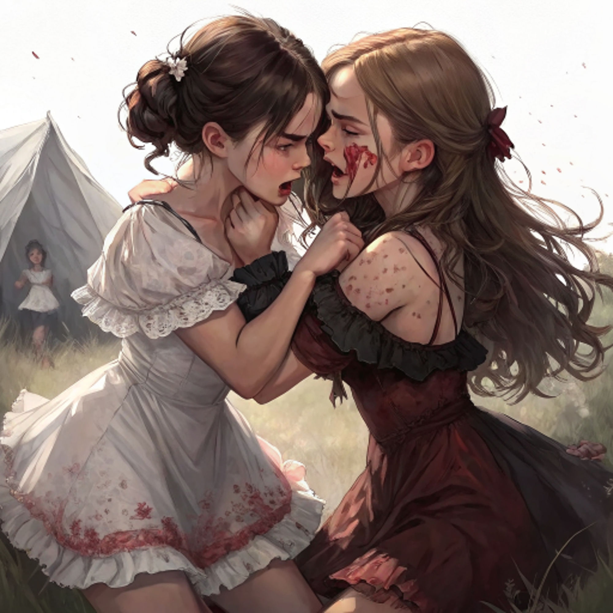 女同士の喧嘩は美しい キャットファイト Catfight レズビアン レズビアンバトル 百合 AI写真集、AI動画集  2 サンプル6ページ目