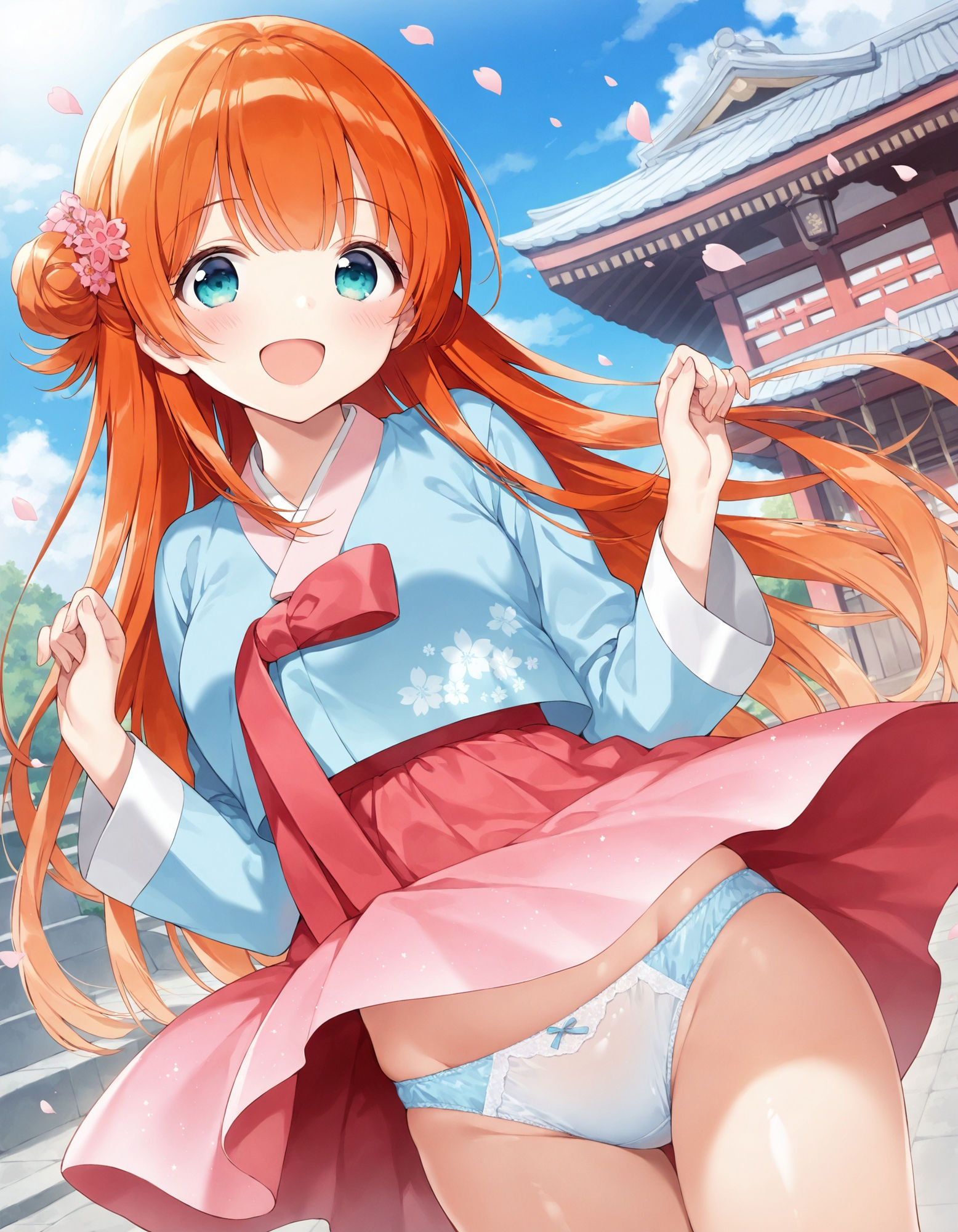 韓服でパンチラ サンプル4ページ目