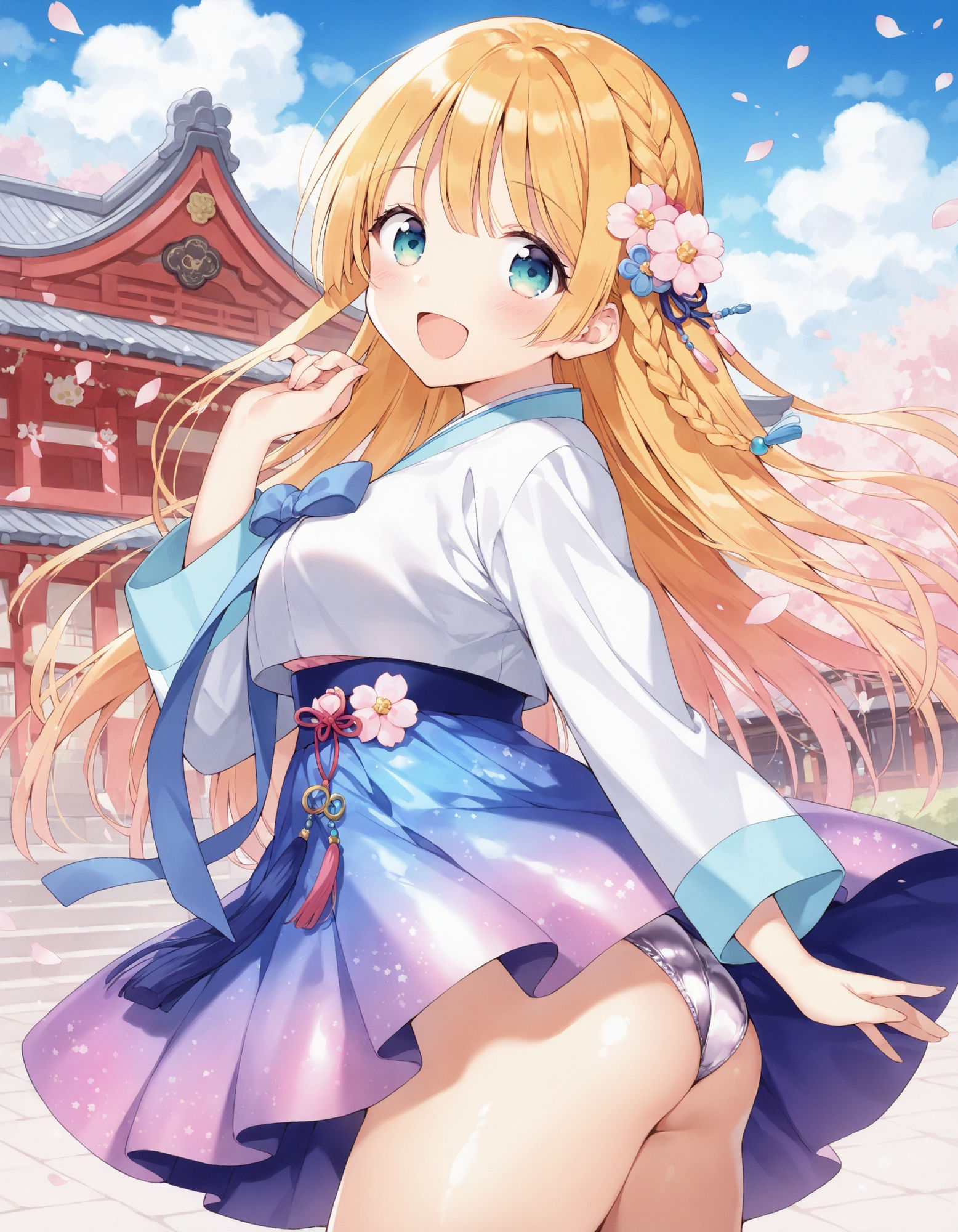 韓服でパンチラ サンプル5ページ目