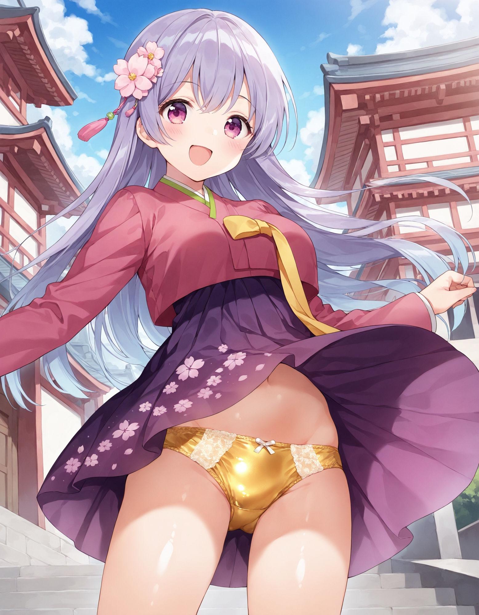 韓服でパンチラ サンプル7ページ目