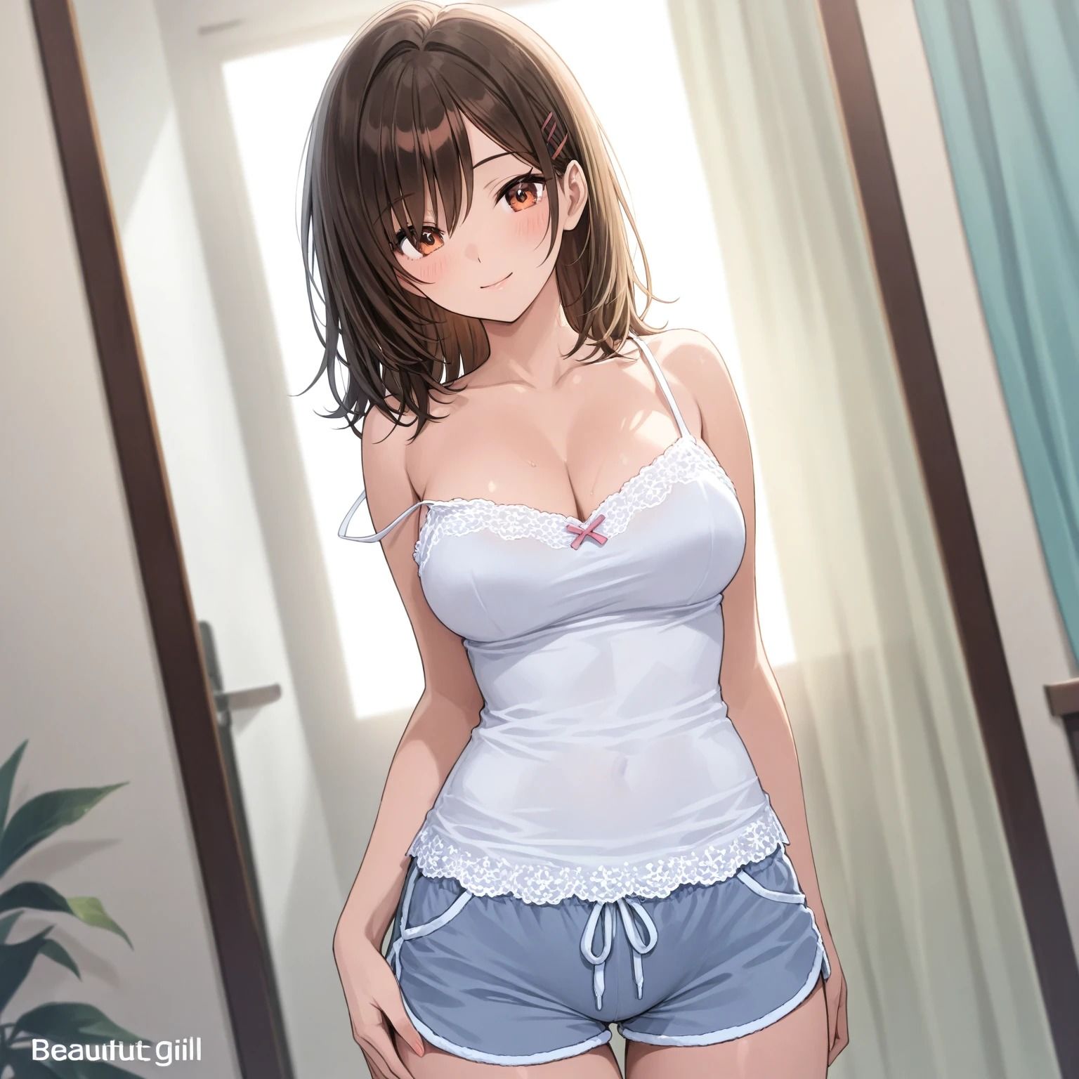 キャミソールとショートパンツの美女 サンプル3ページ目