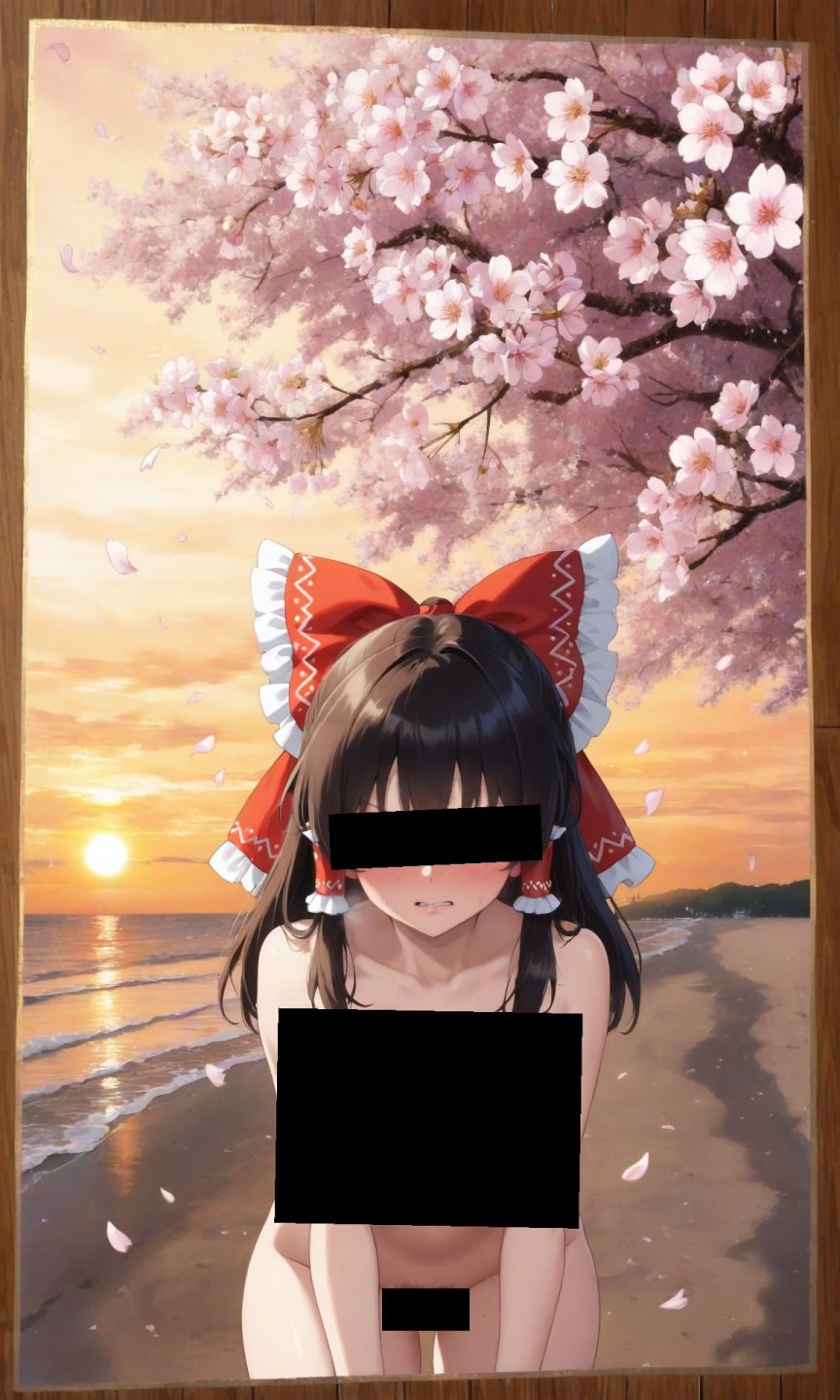 魔理沙は霊夢のえっちな写真を撮りたいようです。vol.26〜春の砂嵐の夕方の海編〜 サンプル1ページ目