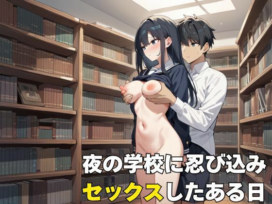 夜の学校で巨乳女子とスクールセックス サンプル1ページ目