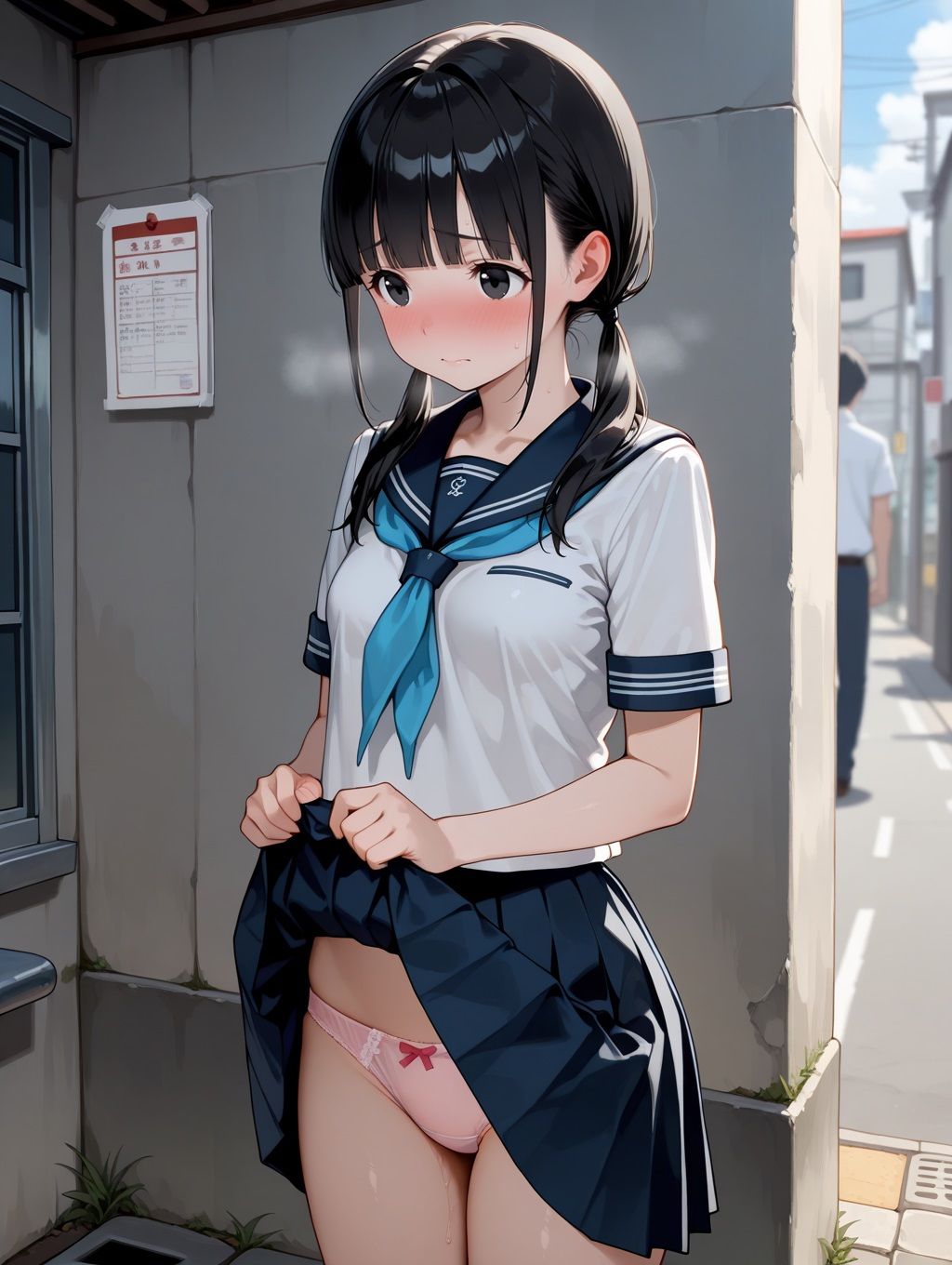 ウブな田舎娘に青姦中出し サンプル1ページ目