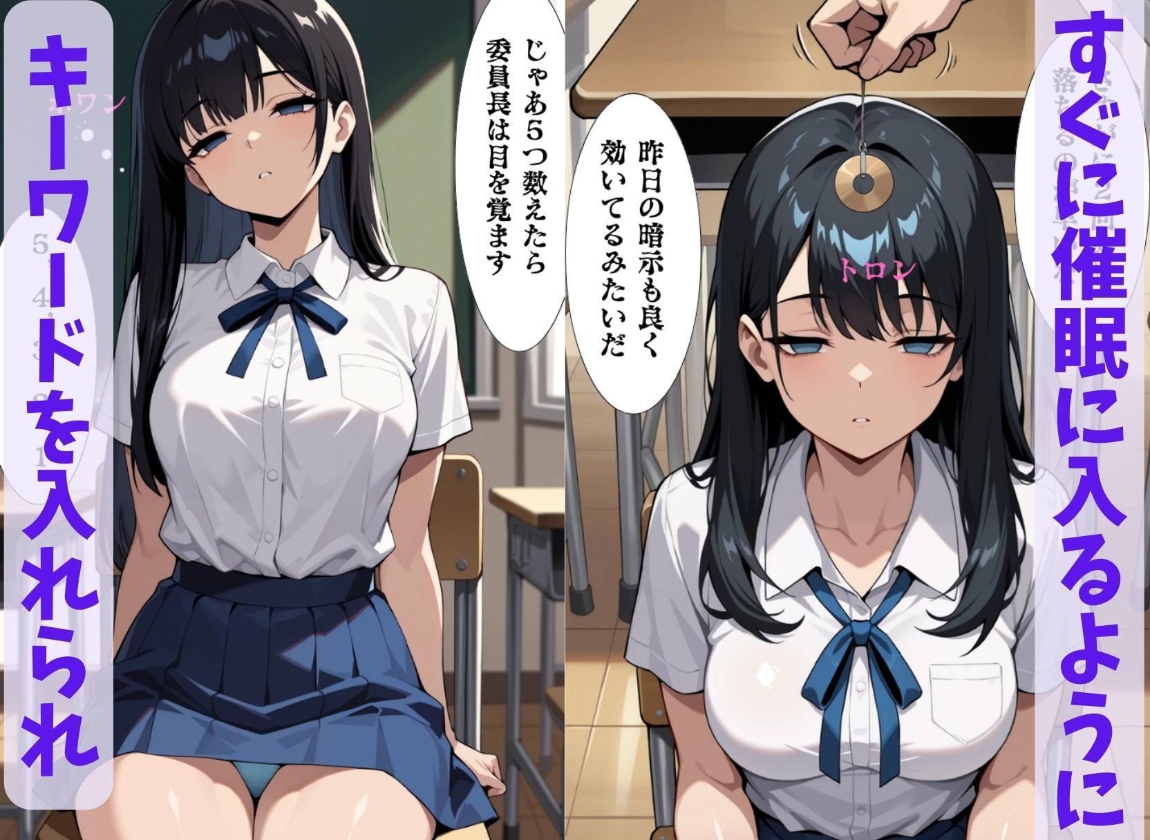 委員長は僕の催◯ドール2  時間停止・無意識プレイ編  〜トランス暗示で言いなりの操り人形にマインドコントロール〜 サンプル2ページ目