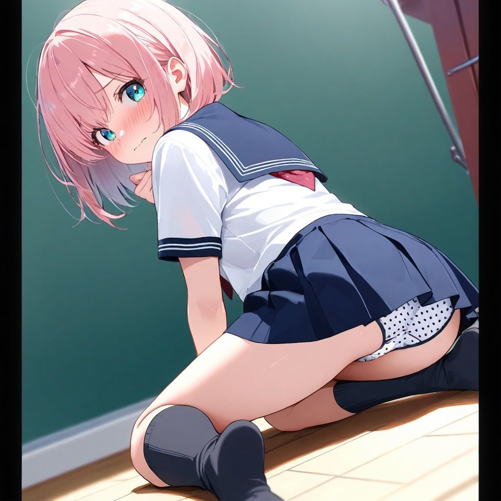 黒ハイソックスJKの四つん這いパンチラ サンプル3ページ目