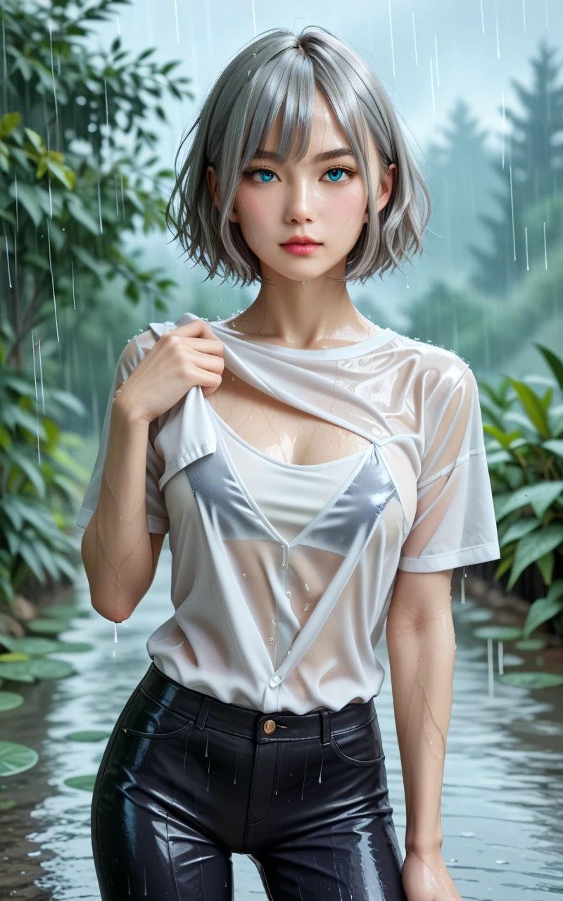 AI Book10 -A wet silver-haired woman is hot.- サンプル1ページ目