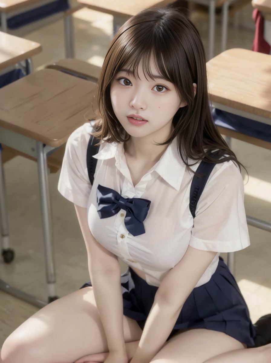 【実写系・AI生成】女子校生の学園ライフ、全部見せます！紗香ちゃん編 サンプル1ページ目