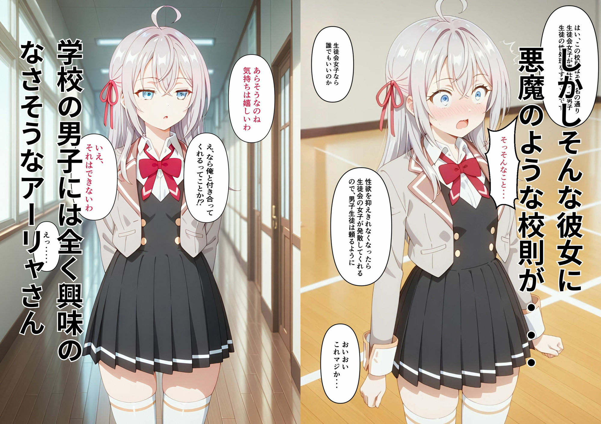 生徒会性処理係になっちゃったアー◯ャさん サンプル1ページ目