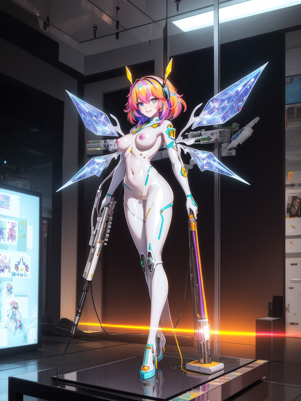 メカニカルな美少女たち（ヌード編）〜AIイラスト集〜 サンプル1ページ目