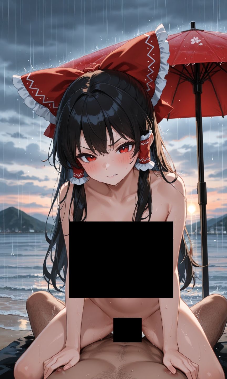 魔理沙は霊夢のえっちな写真を撮りたいようです。vol.30〜春の嵐の夕方の海編〜 サンプル1ページ目