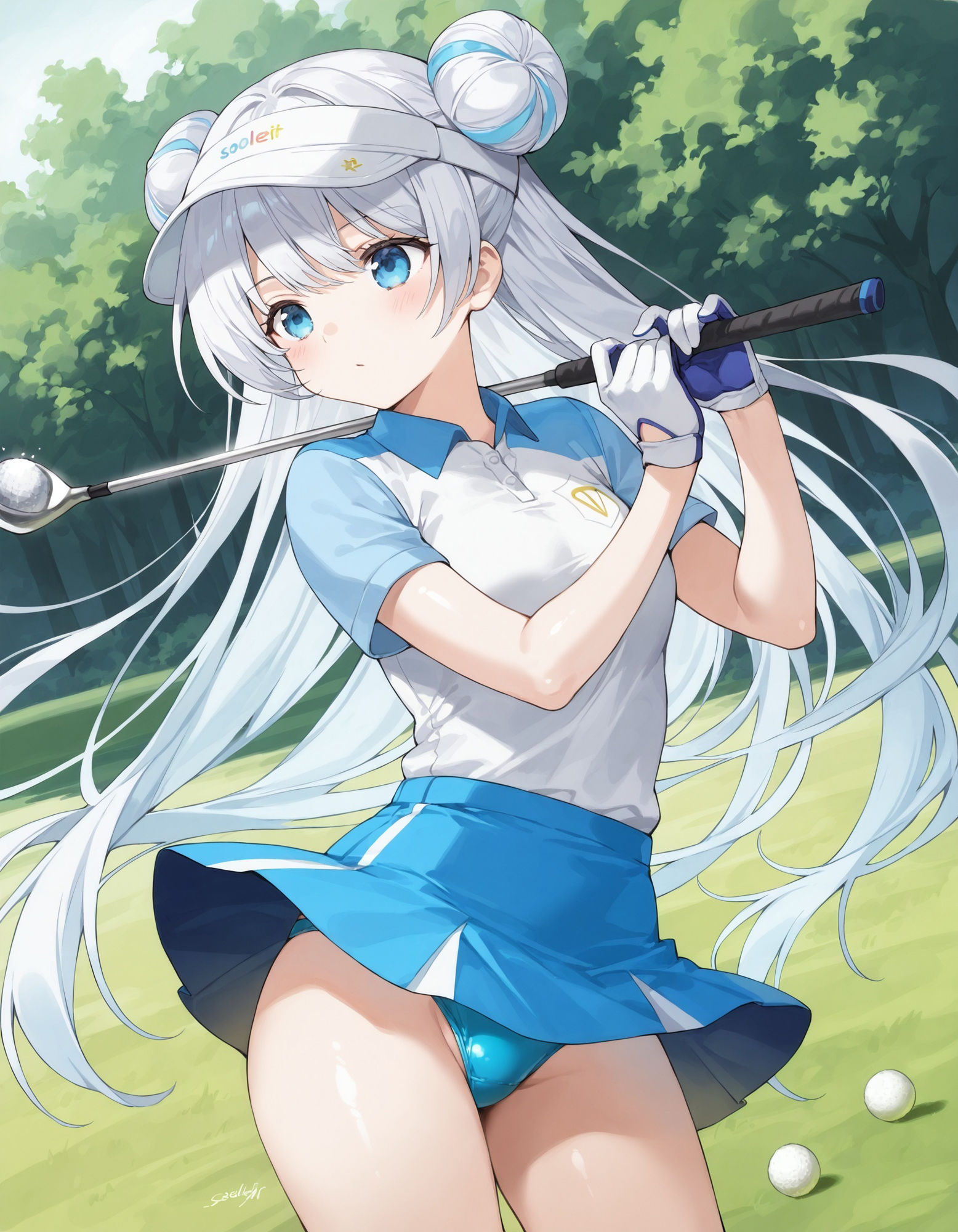 ゴルフウェアでパンチラ サンプル7ページ目