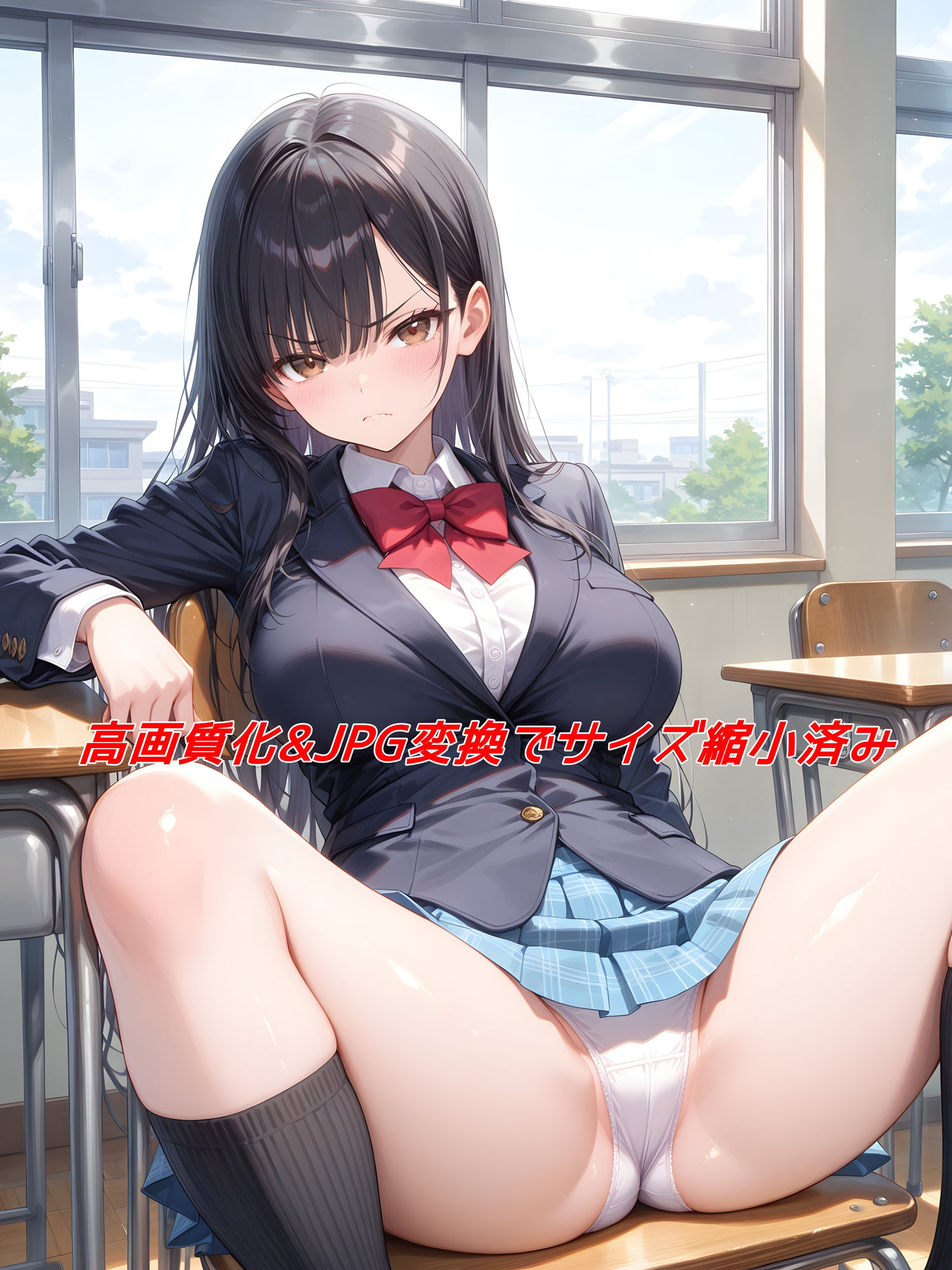 JKに嫌な顔されながらパンツ見せてもらってオナニー射精するイラスト集 サンプル4ページ目