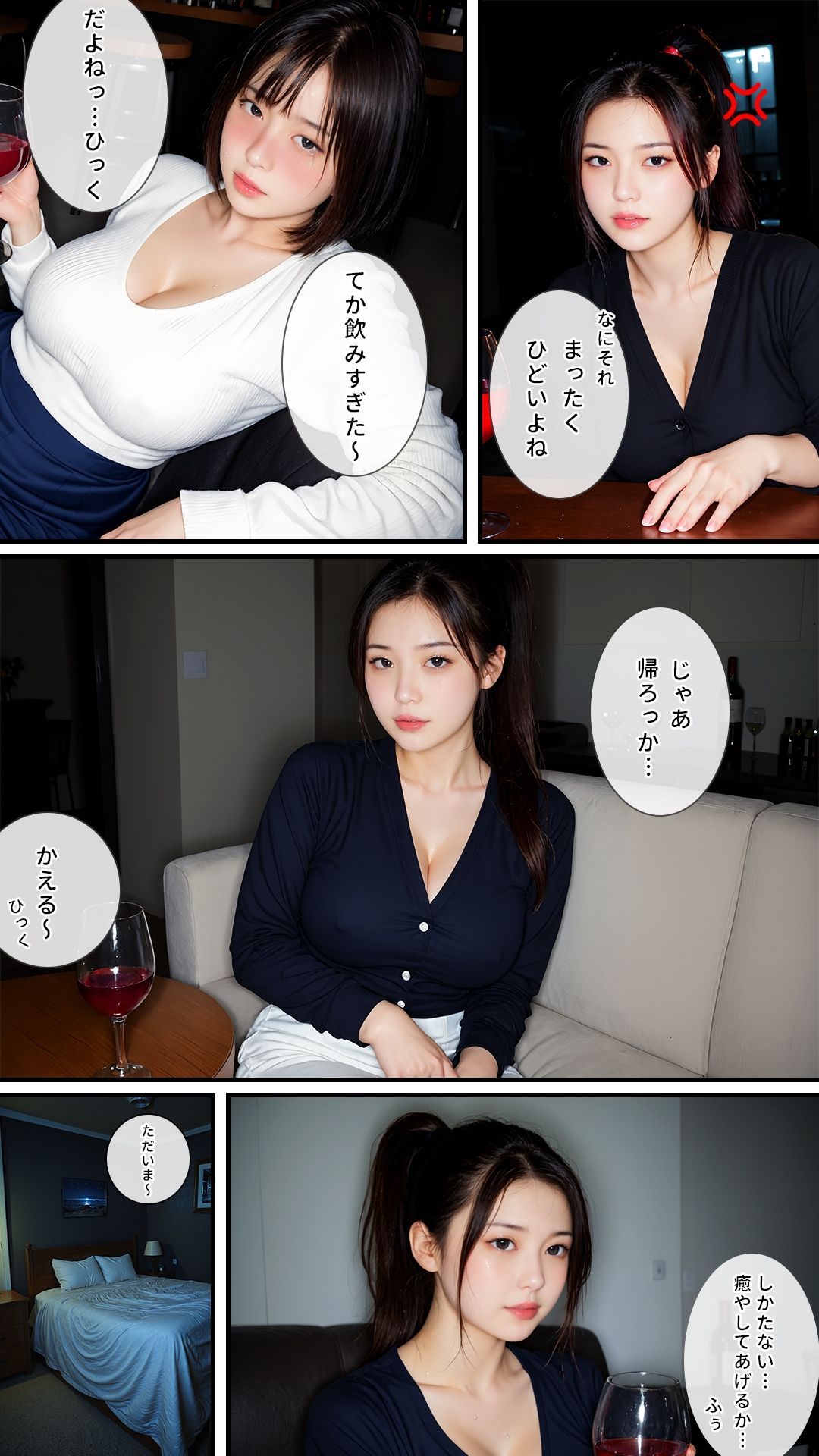 変態姉妹レズビアン 巨乳巨尻の汗だくイチャキスで禁断百合相姦｜クンニ・ディルド・貝合せ｜卑猥モザイク仕様｜最上級AI生成リアル実写系 サンプル3ページ目