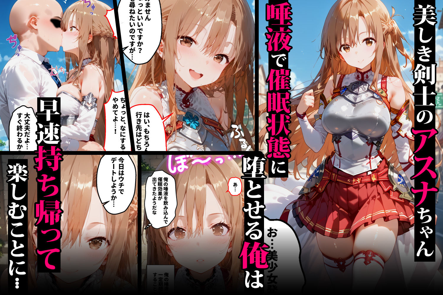 特殊能力を手に入れた僕がアスナを性奴●にする話  〜唾液で堕ちる閃光編〜 サンプル1ページ目