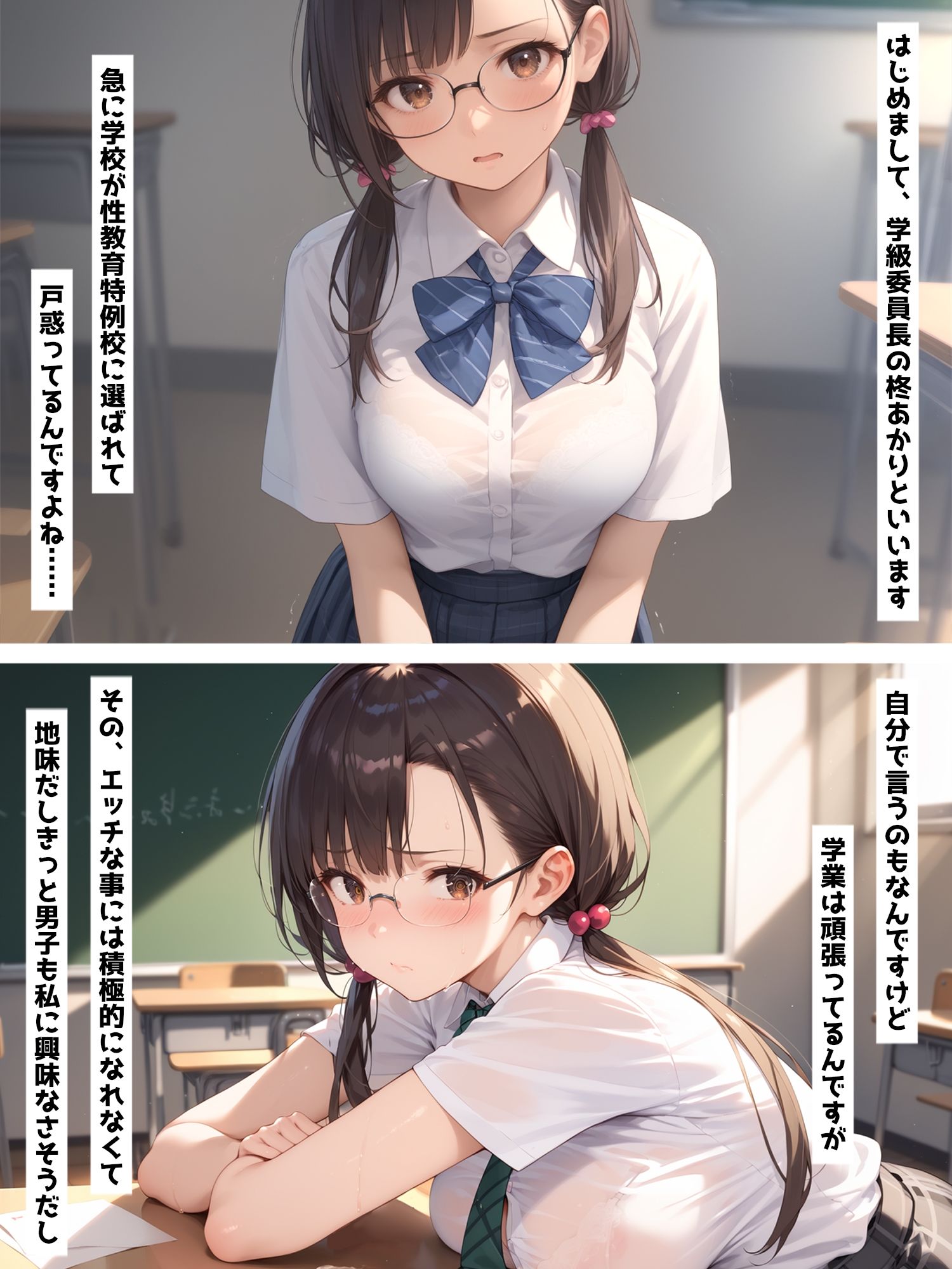性教育学園X やりまくり！委員長の憂鬱編 vol.34【セリフ入有】 サンプル1ページ目