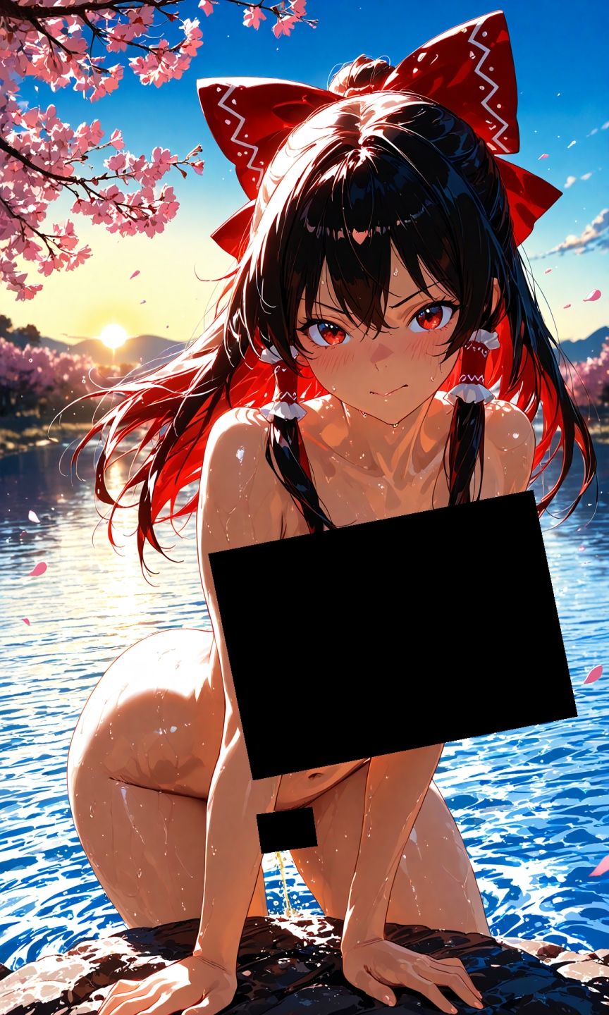 魔理沙は霊夢のえっちな写真を撮りたいようです。vol.34〜春の晴れた夕方の川編〜 サンプル4ページ目