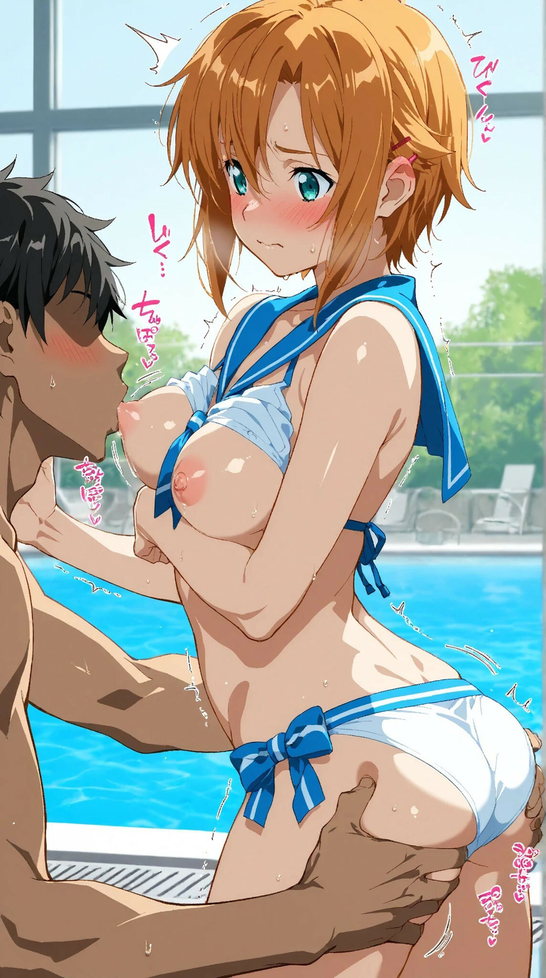 水着美少女との甘いひと時 サンプル6ページ目