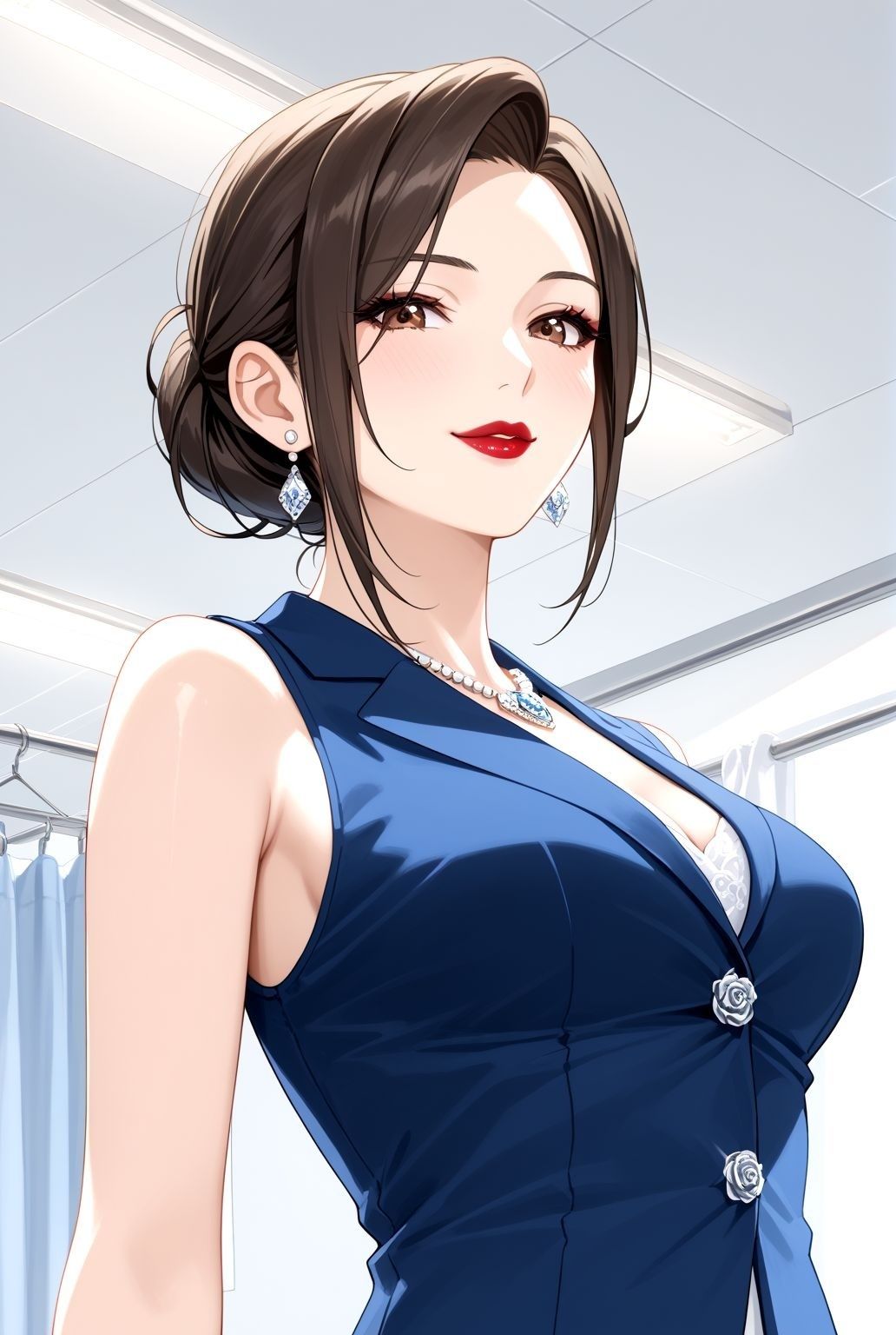 巨乳熟女女医が誘う…淫靡な診察室へようこそ【AI生成CG集】 サンプル2ページ目