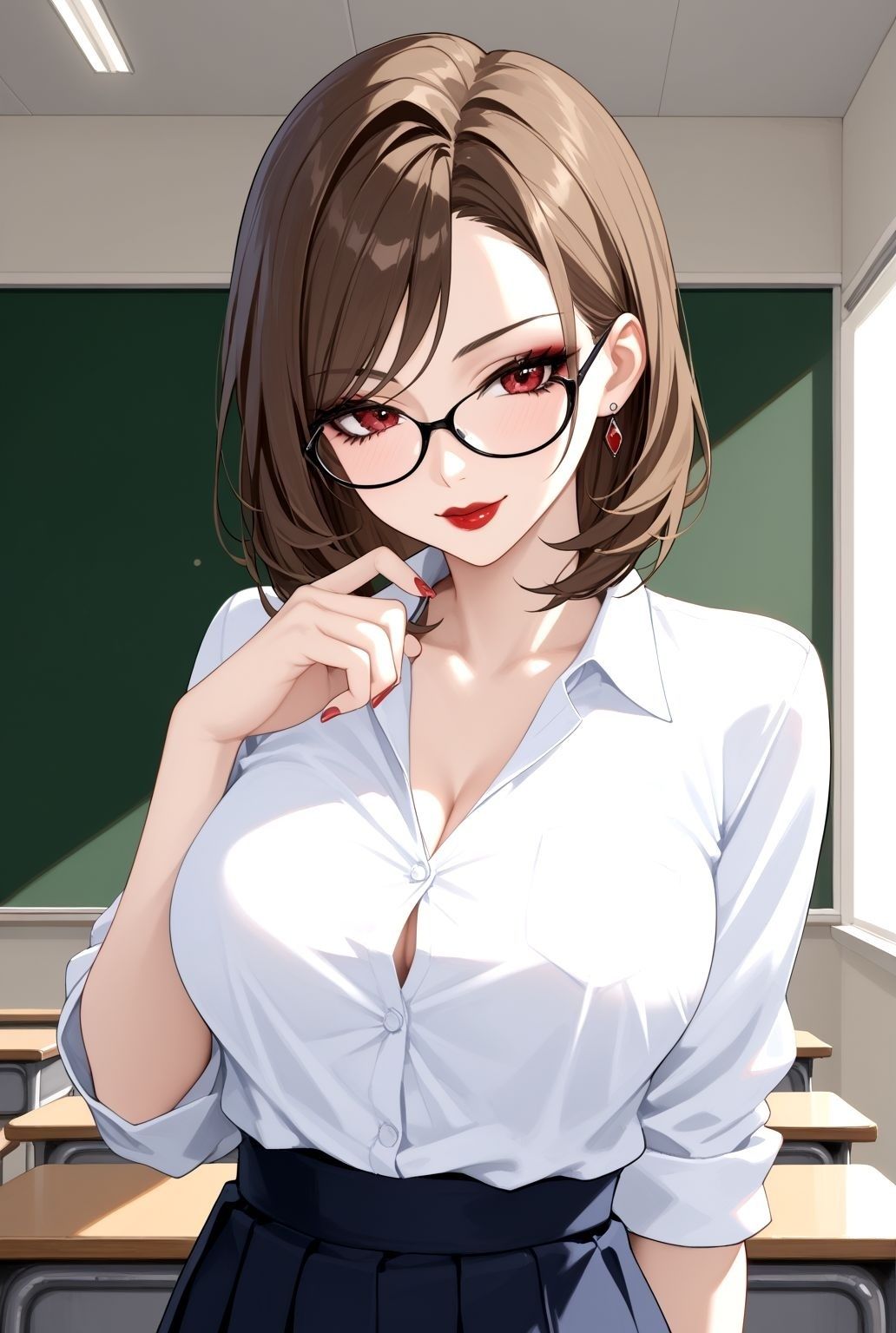 知的で美しい巨乳教師と教室で…魅惑のマダムとのひととき サンプル1ページ目