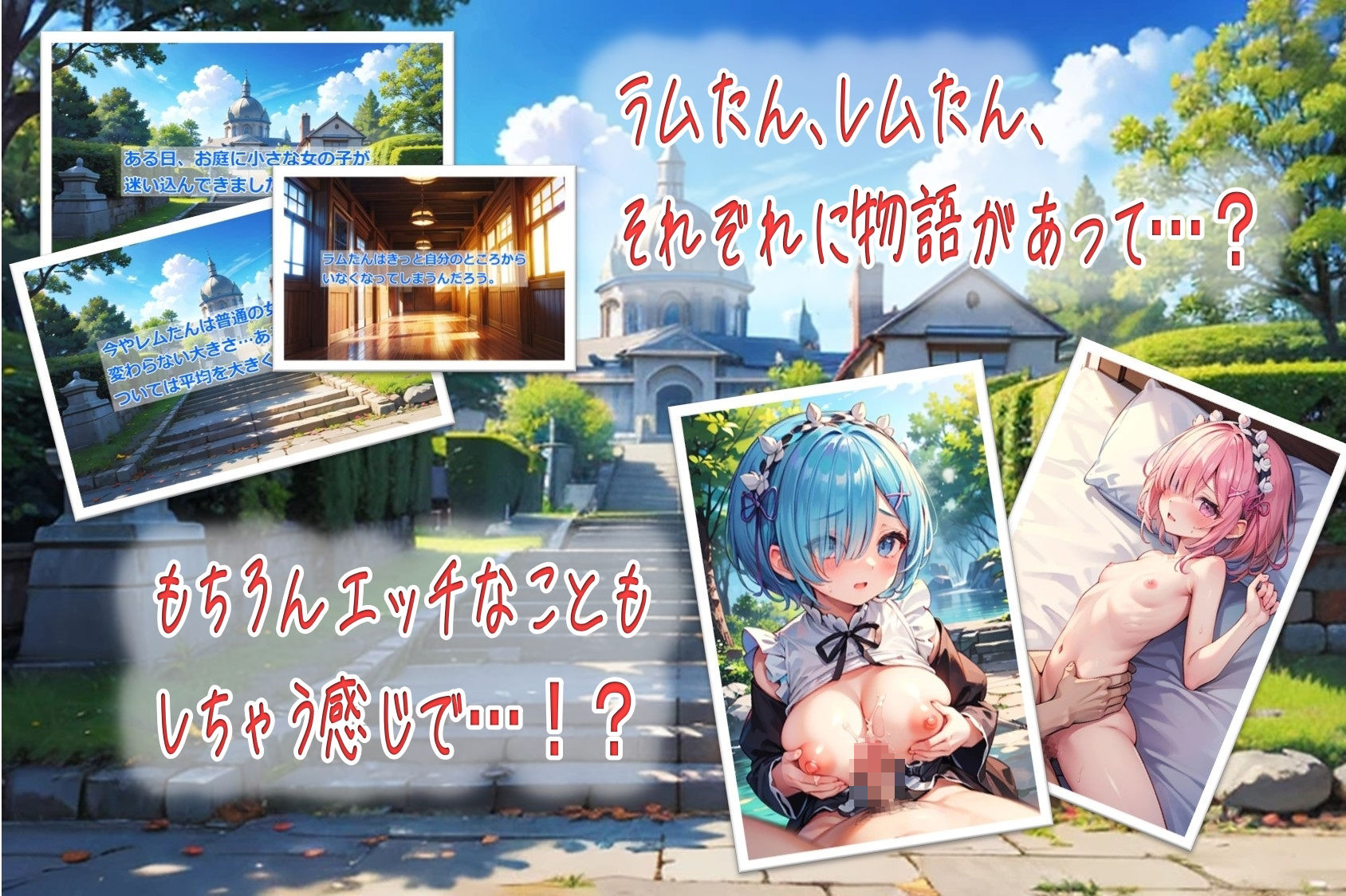 ラムたんとレムたん-庭に迷い込んだリ〇ロの妖精（メイド）- サンプル2ページ目