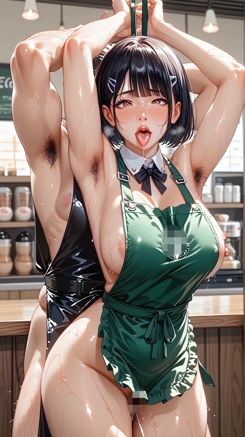 脇毛女子・純喫茶『アへ顔』〜子宮オーダーお願いいたしますぅ！ サンプル1ページ目