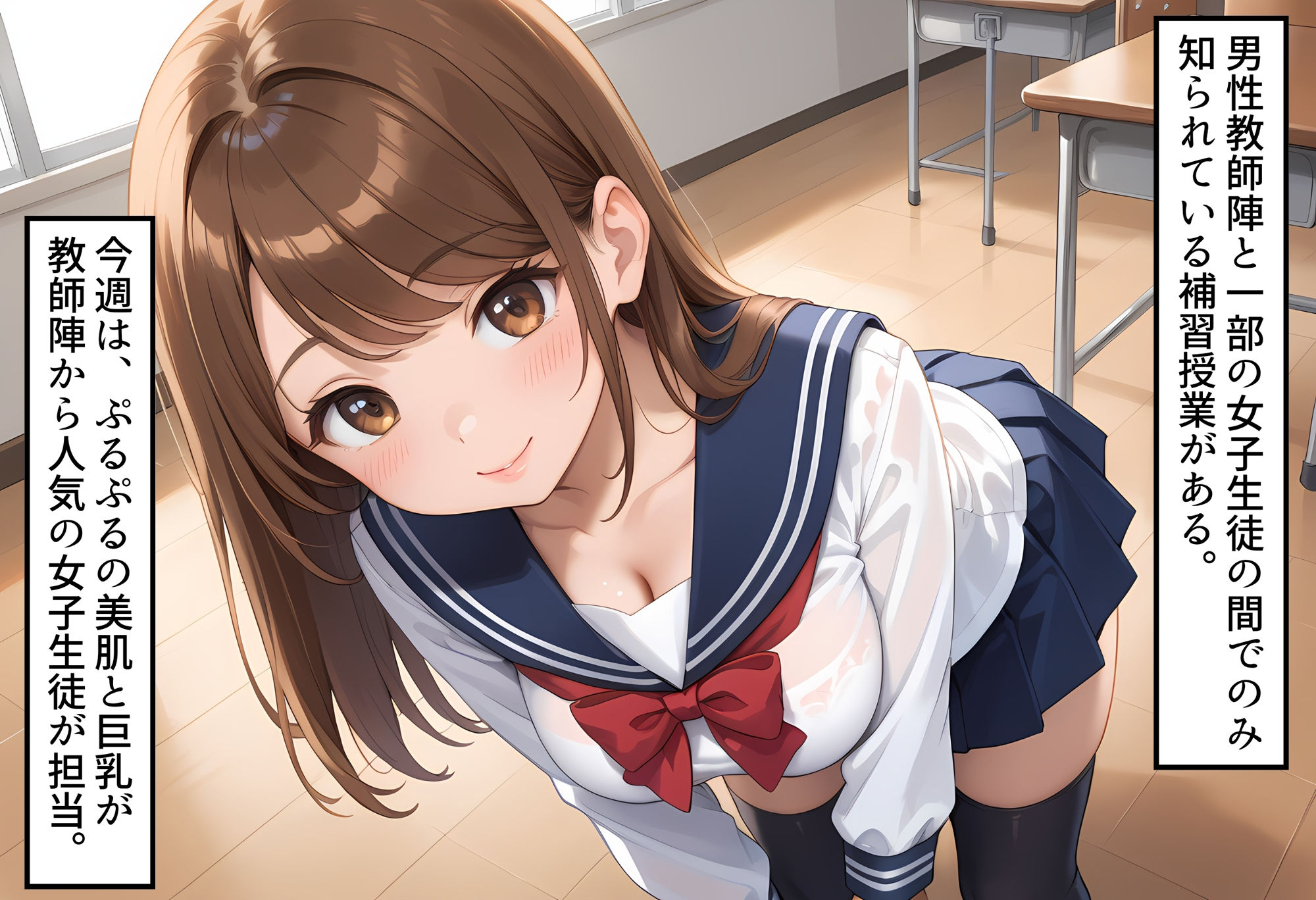 ぷるぷる巨乳女子校生が担当  教師ちんぽあまあま補習授業 サンプル1ページ目